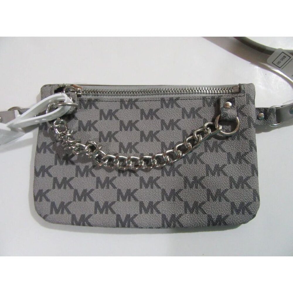 Michael Kors Signature Logo Fanny Pack Belt Bag Wallet Dark Grey Size Large NWT